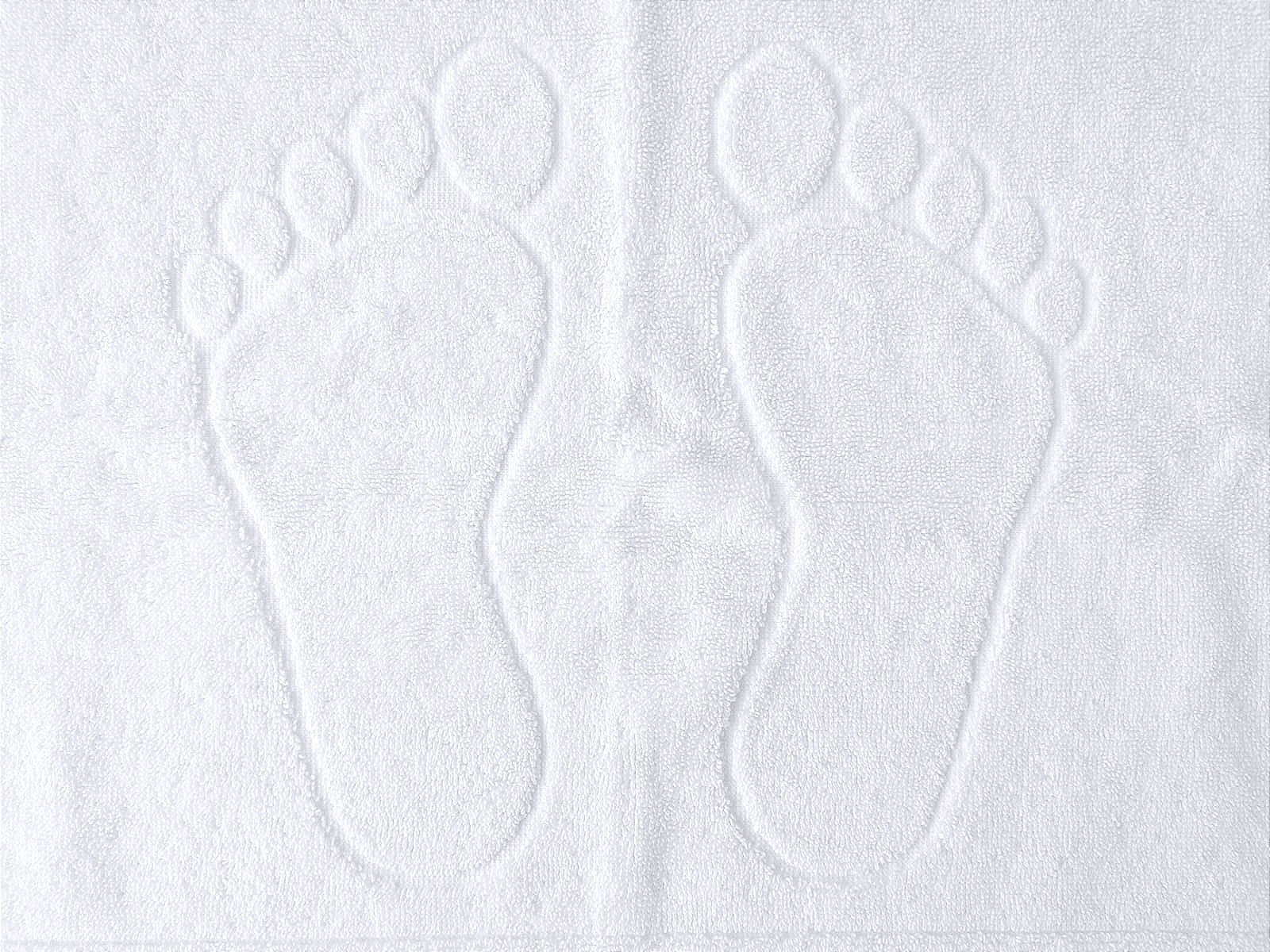 Полотенце для ног, 50х70 см, 650 г/м2, 100% хл, цвет-белый, "ножки": 1/50