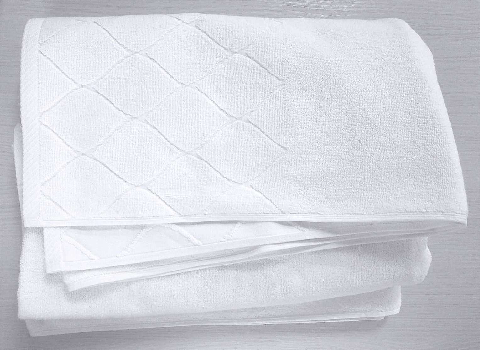 Полотенце банное, махровое, 100х160 см,570г/м2,100% хл, белое, жаккард "орнамент"/ Bath terry towel,100x160 cm, 570 GSM, 100%ct, white: 1/15