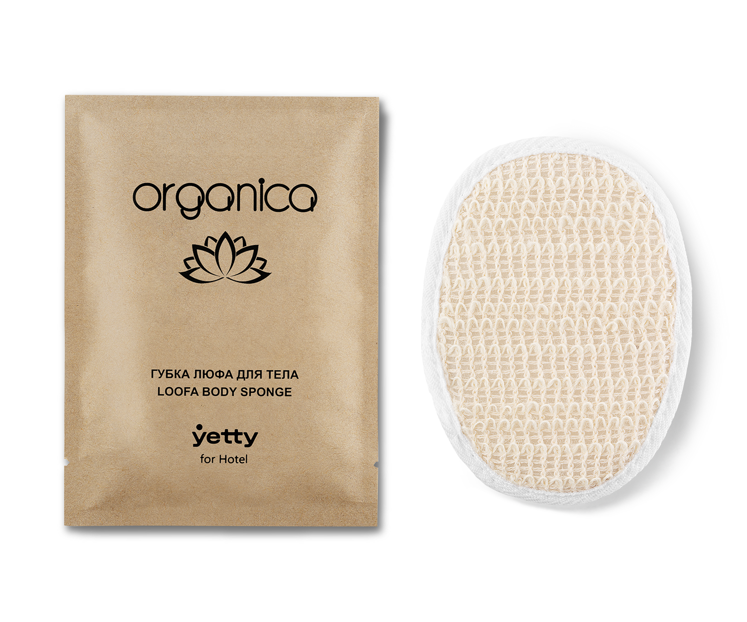 Губка-люфа натуральная для тела Organica, в саше: 50/500