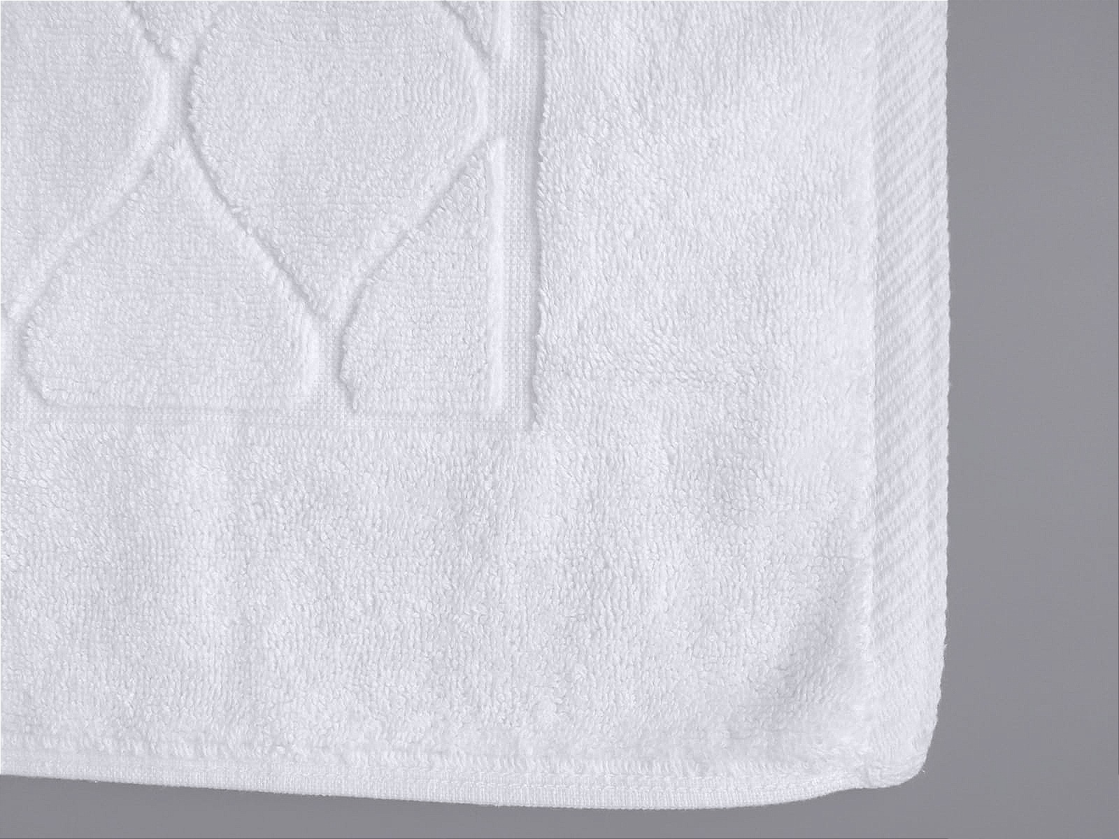 Полотенце для ног, 50х75см, 750 г/м2, 100% хл, белое, жаккард "орнамент" / Bath terry mat, 50x75 cm, 750 GSM, 100% ct, white, jacquard "ornament": 1/50