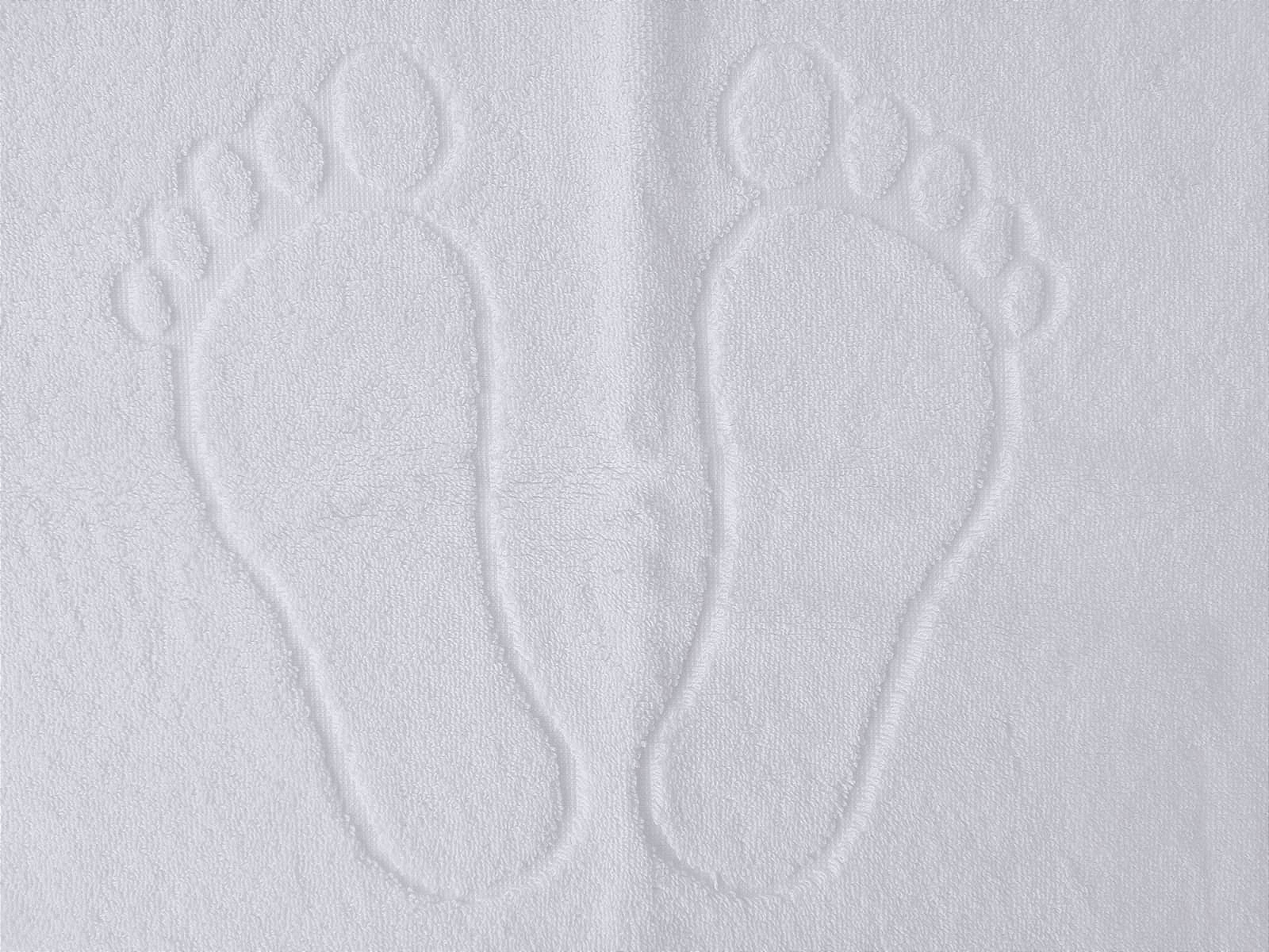 Полотенце для ног, 50х70см, 650 г/м2, 100% хл, цвет-белый, "ножки": 1/40