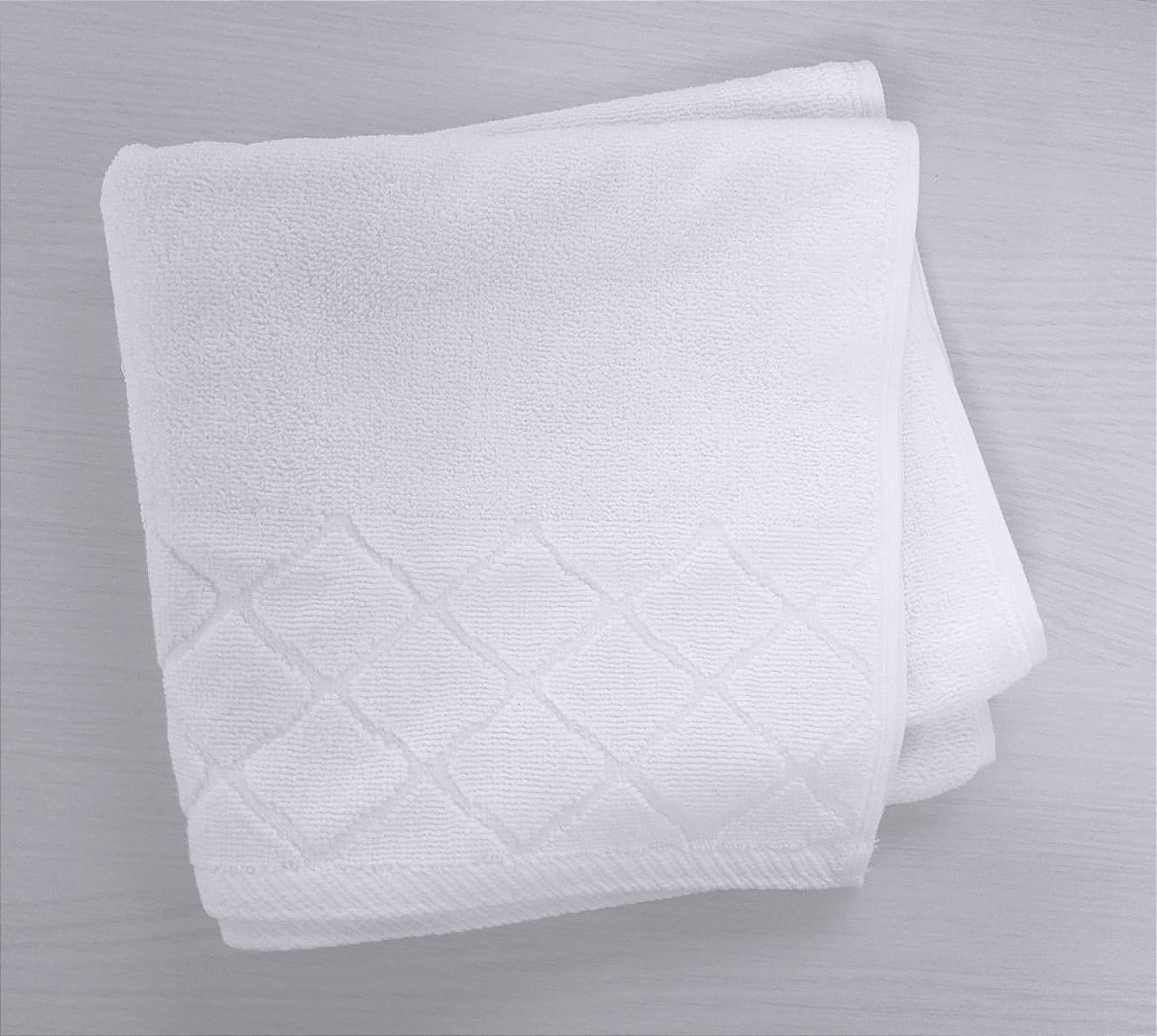 Полотенце для рук, махровое, 50х85 см, 520г/м2, 100% хл, белое, жаккард "орнамент"/ Hand terry towel, 50x85 cm, 520 GSM, 100ct, white, jacquard "ornament": 1/50